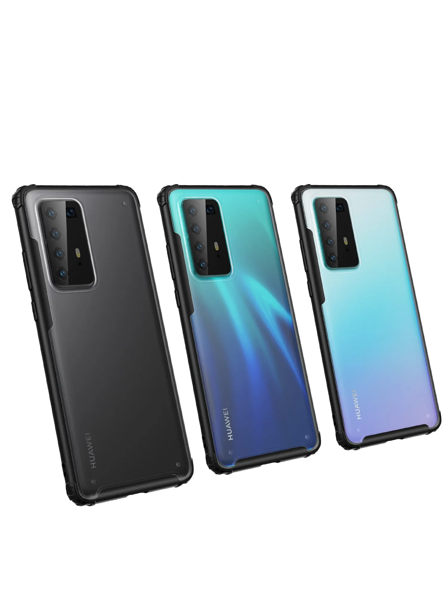 For HUAWEI P40 Pro Case PC Matte bottom TPU Soft Edge Cover Shockproof Mobile Phone Cover blue