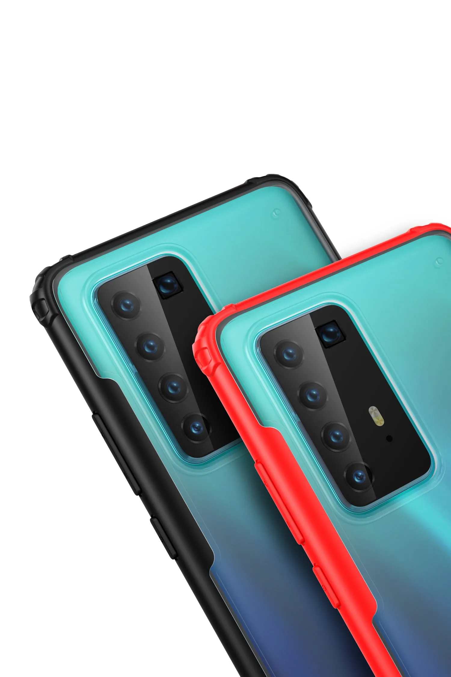 For HUAWEI P40 Pro Case PC Matte bottom TPU Soft Edge Cover Shockproof Mobile Phone Cover blue