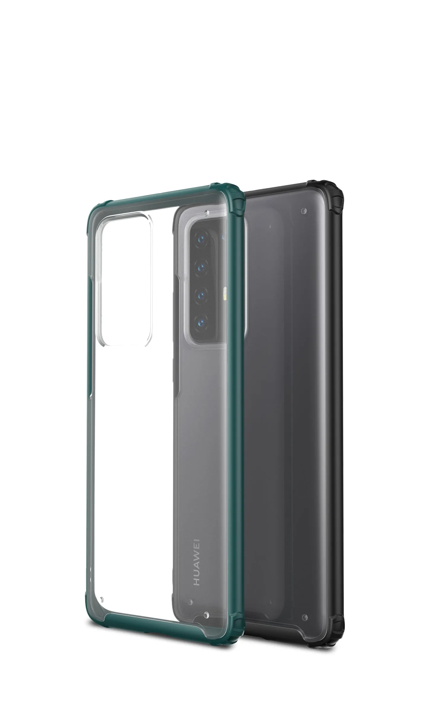 For HUAWEI P40 Pro Case PC Matte bottom TPU Soft Edge Cover Shockproof Mobile Phone Cover Dark green