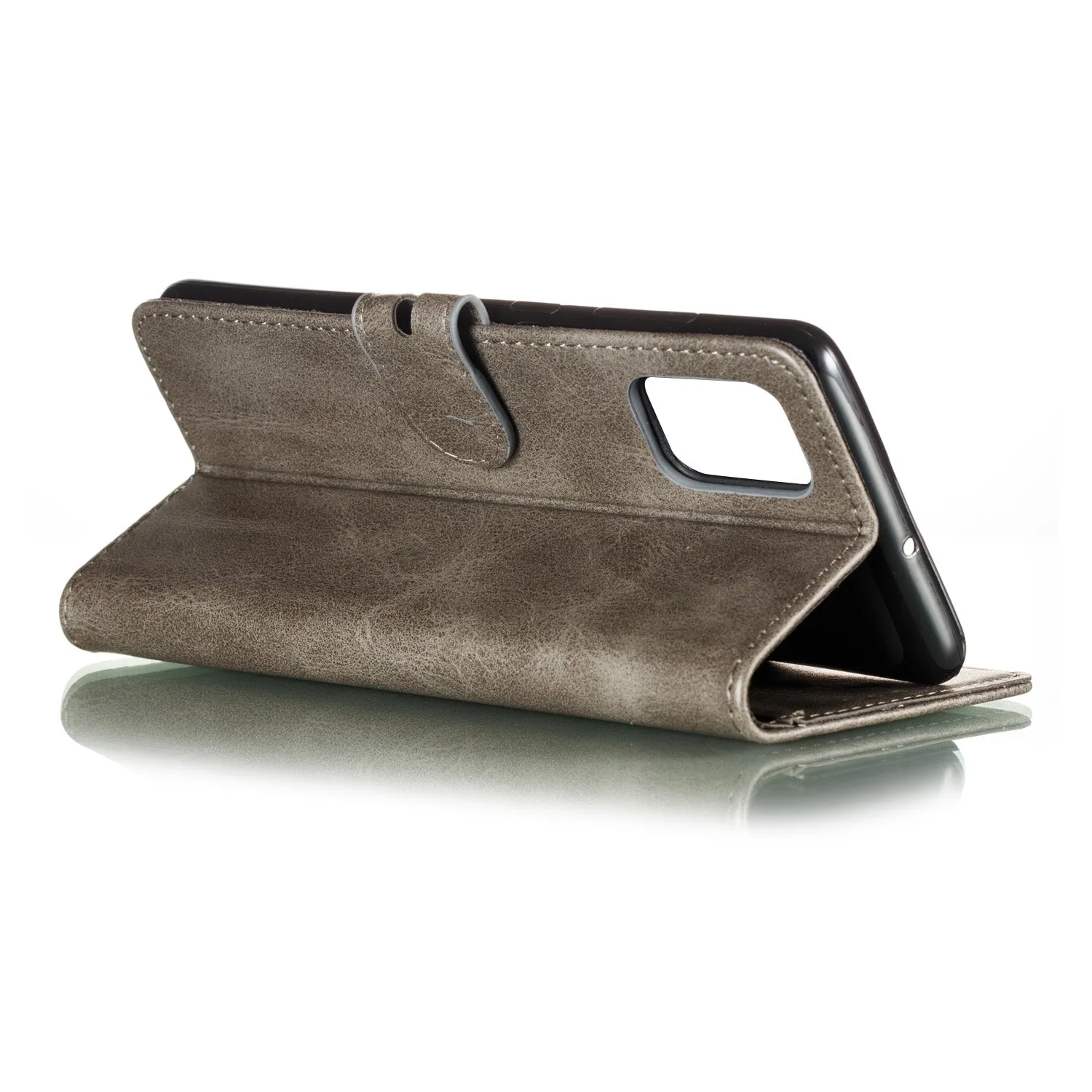 For HUAWEI P40 Pro Mobile Phone Cover PU Leather Front Buckle Smart Shell Anti-fall Phone Case 2 gray