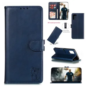 For HUAWEI P40 Pro Mobile Phone Cover PU Leather Front Buckle Smart Shell Anti-fall Phone Case 3 blue