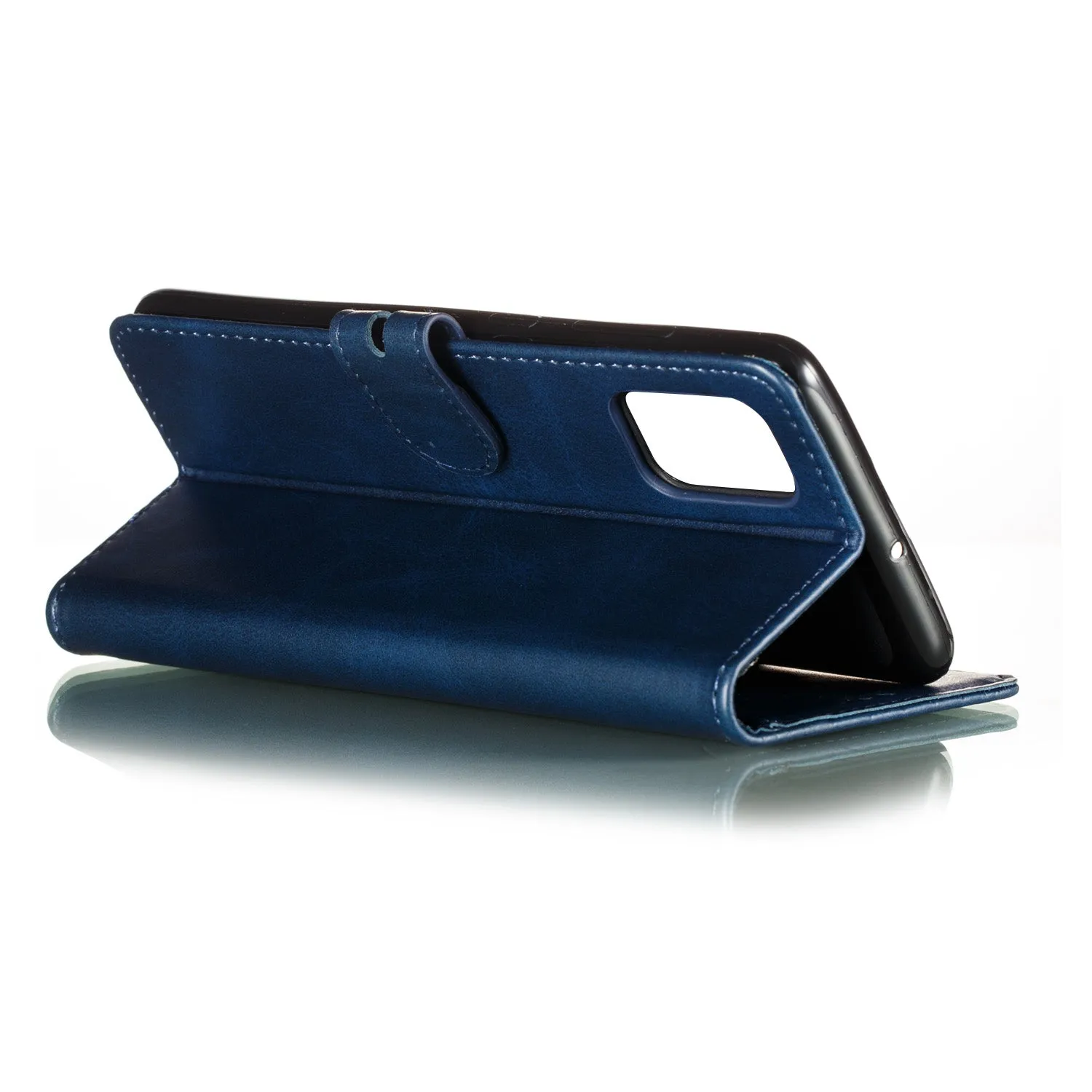 For HUAWEI P40 Pro Mobile Phone Cover PU Leather Front Buckle Smart Shell Anti-fall Phone Case 3 blue