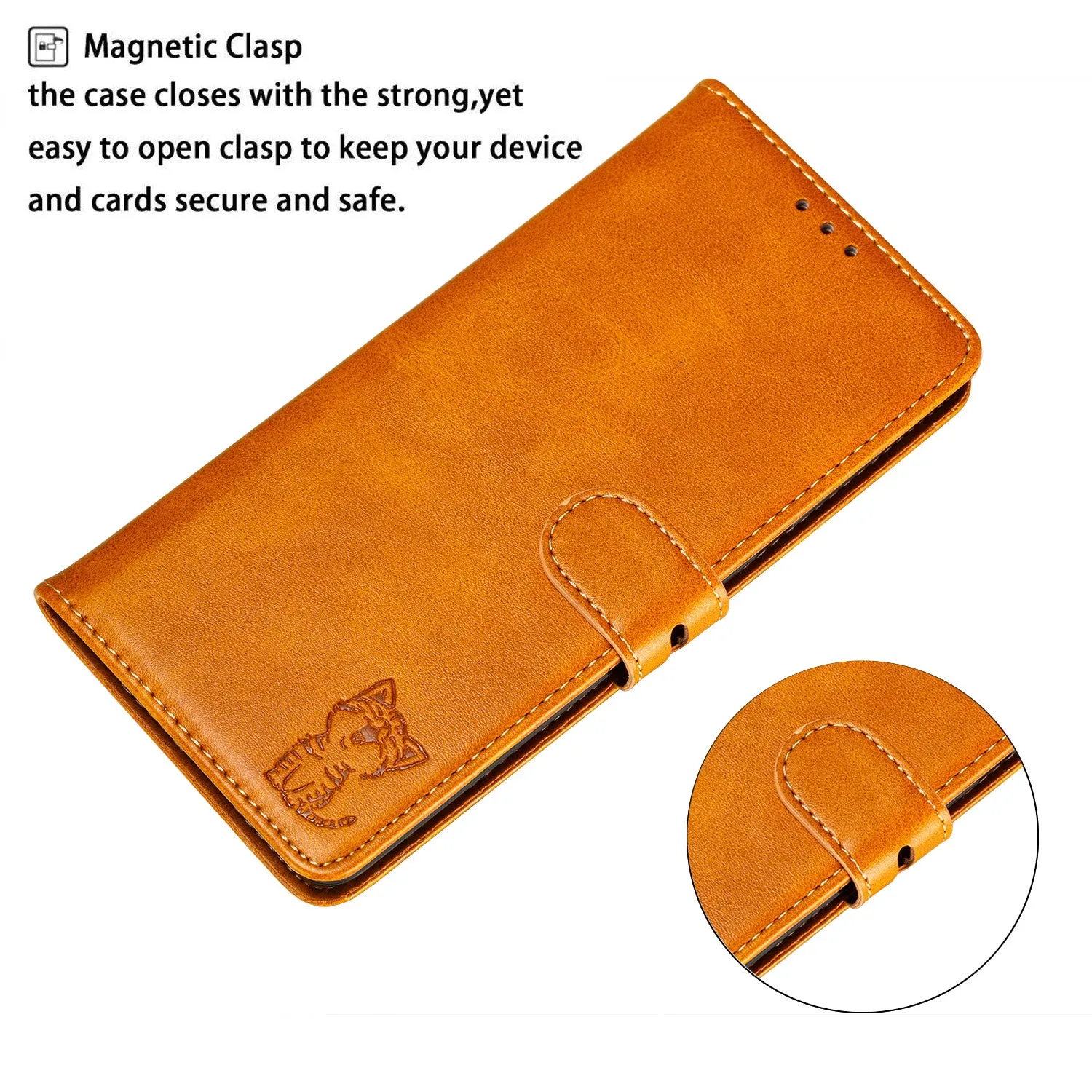 For HUAWEI P40 Pro Mobile Phone Cover PU Leather Front Buckle Smart Shell Anti-fall Phone Case 5 yellow