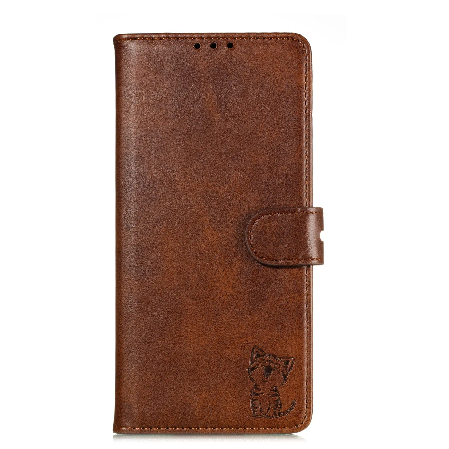 For HUAWEI P40 Pro Mobile Phone Cover PU Leather Front Buckle Smart Shell Anti-fall Phone Case 6 brown