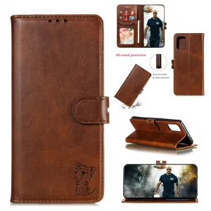 For HUAWEI P40 Pro Mobile Phone Cover PU Leather Front Buckle Smart Shell Anti-fall Phone Case 6 brown
