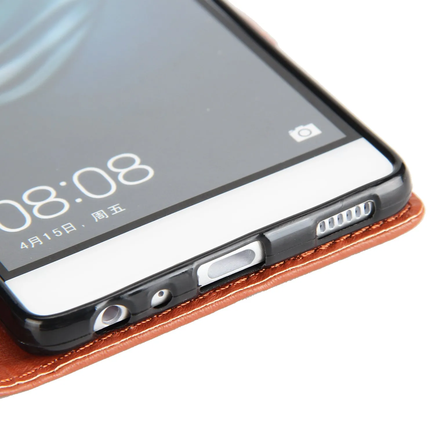 For Huawei P9 plus PU Leather Smart Phone Case Protective Cover with Buckle & 3 Card Position  red