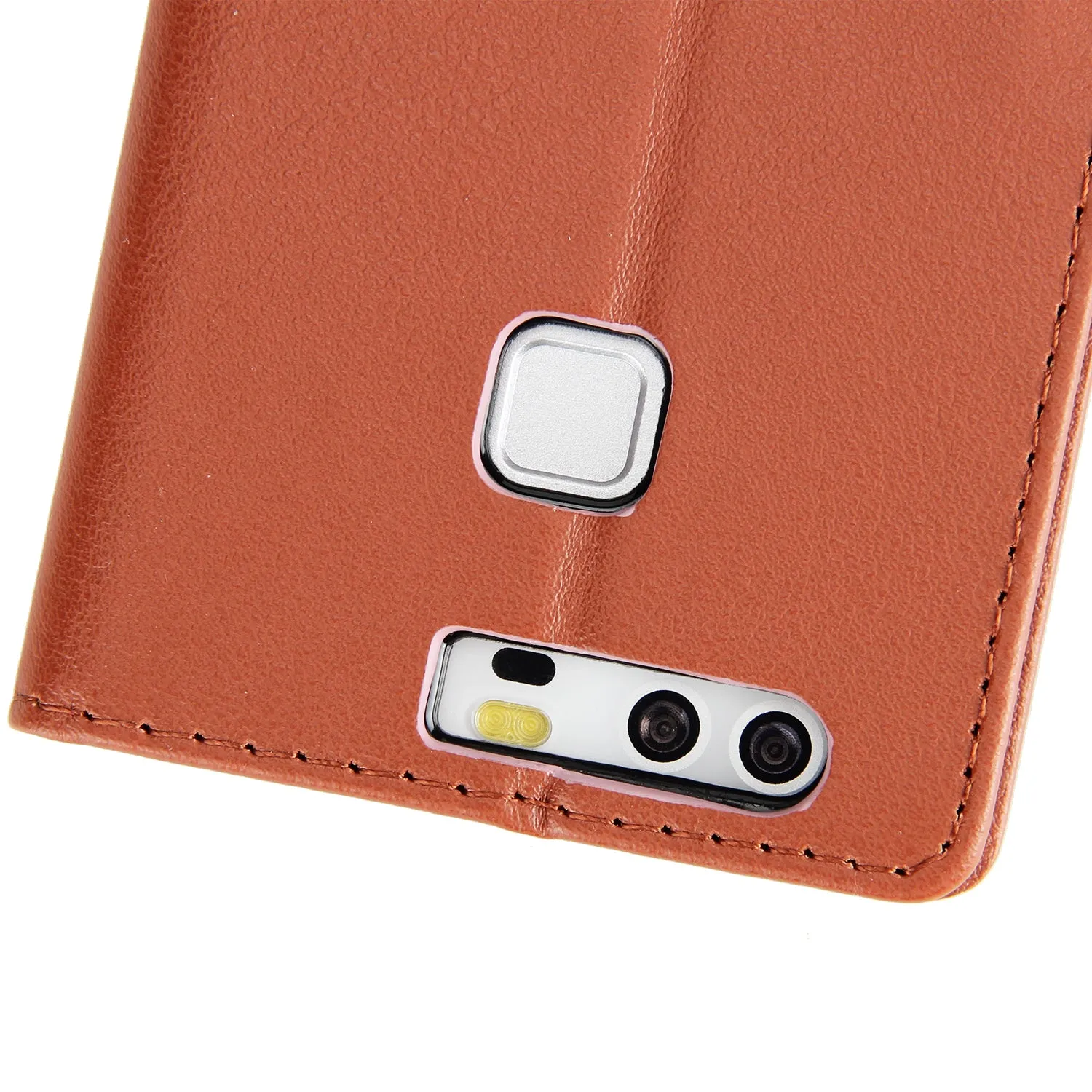For Huawei P9 plus PU Leather Smart Phone Case Protective Cover with Buckle & 3 Card Position  red