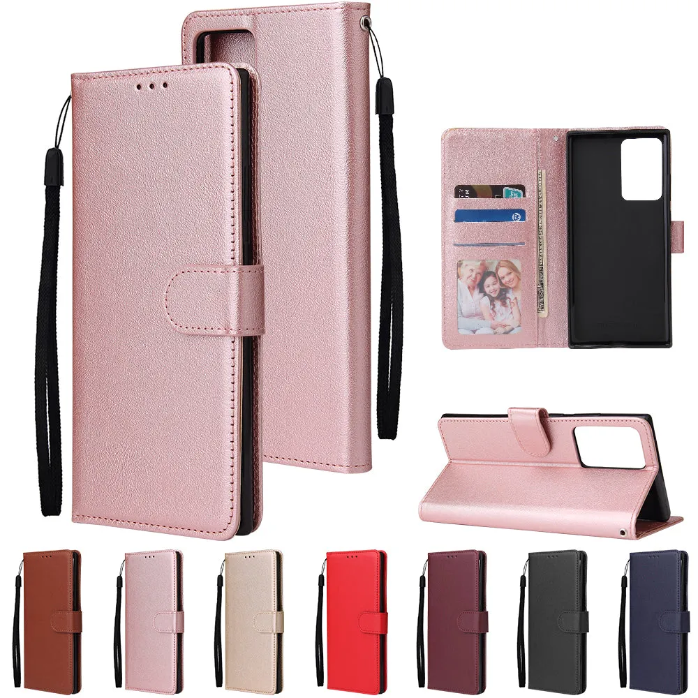 For HUAWEI PSmart 2020/Y5P/Y6P PU Leather Mobile Phone Cover with 3 Cards Slots Phone Frame blue