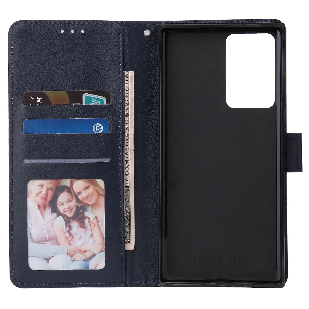 For HUAWEI PSmart 2020/Y5P/Y6P PU Leather Mobile Phone Cover with 3 Cards Slots Phone Frame blue