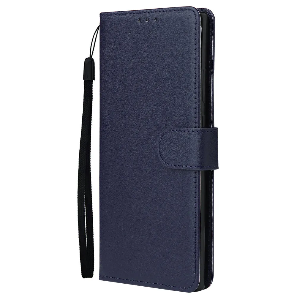 For HUAWEI PSmart 2020/Y5P/Y6P PU Leather Mobile Phone Cover with 3 Cards Slots Phone Frame blue