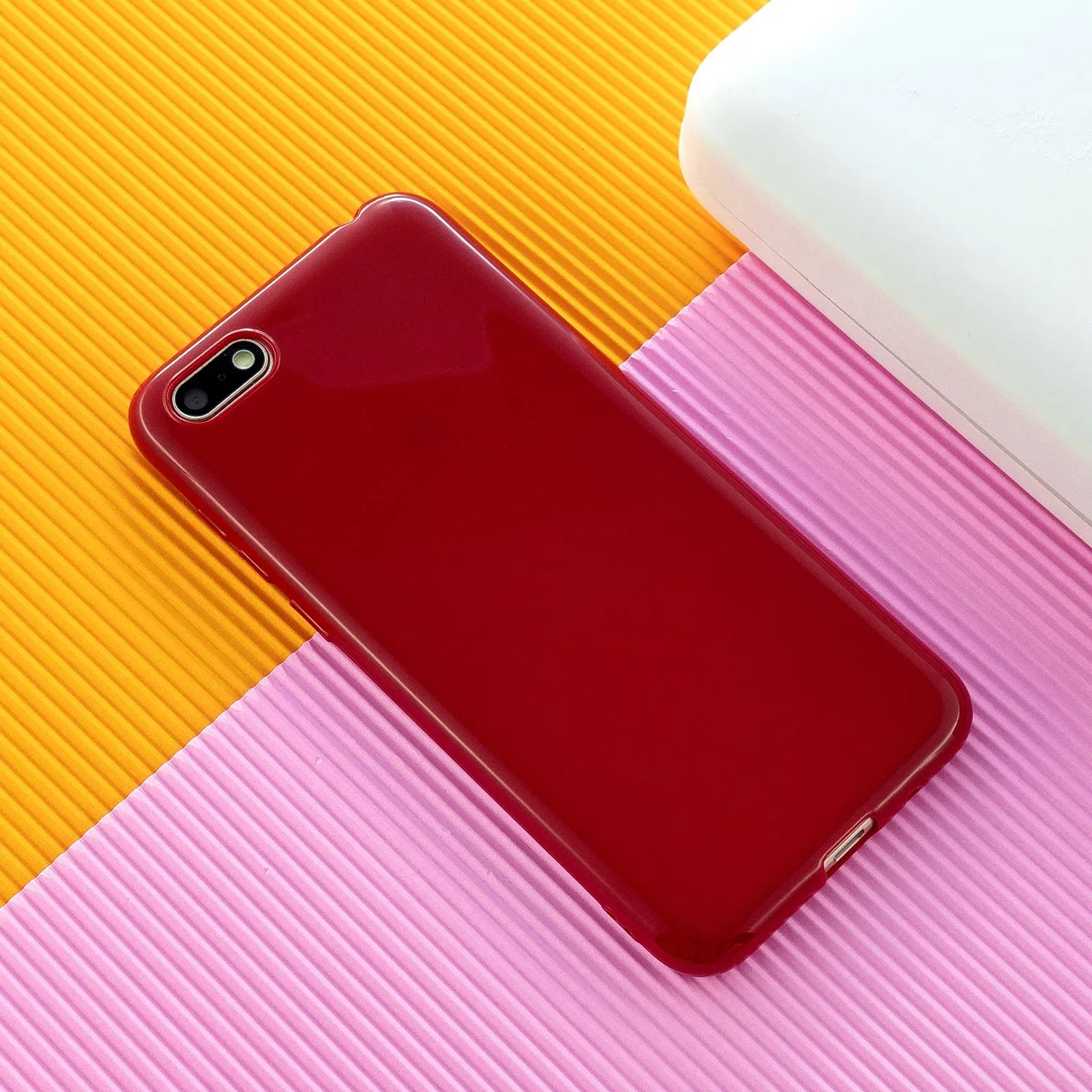 For HUAWEI Y5 2018/2019 TPU Phone Case Simple Profile Delicate Finish Cellphone Cover Full Body Protection Rose red