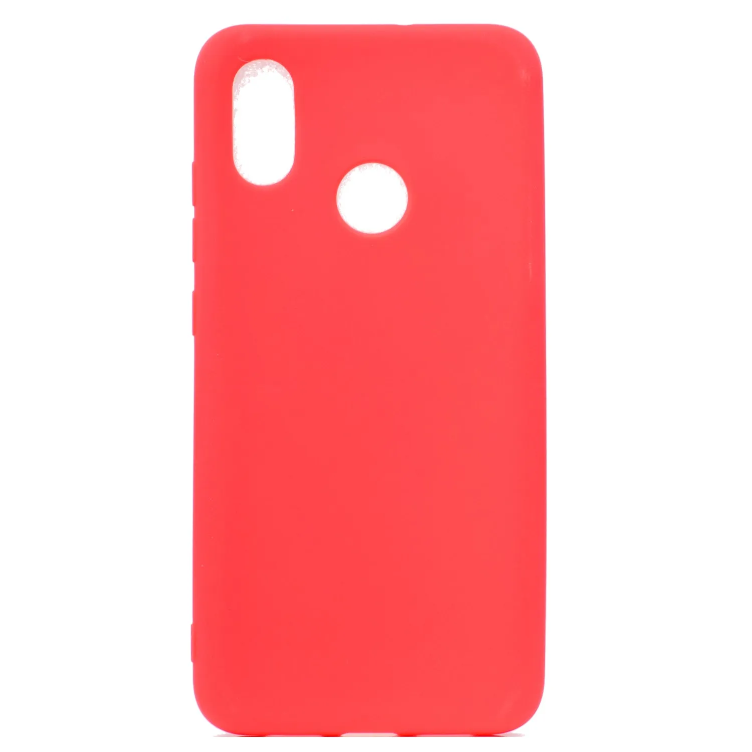For HUAWEI Y6 2019 Lovely Candy Color Matte TPU Anti-scratch Non-slip Protective Cover Back Case dark pink