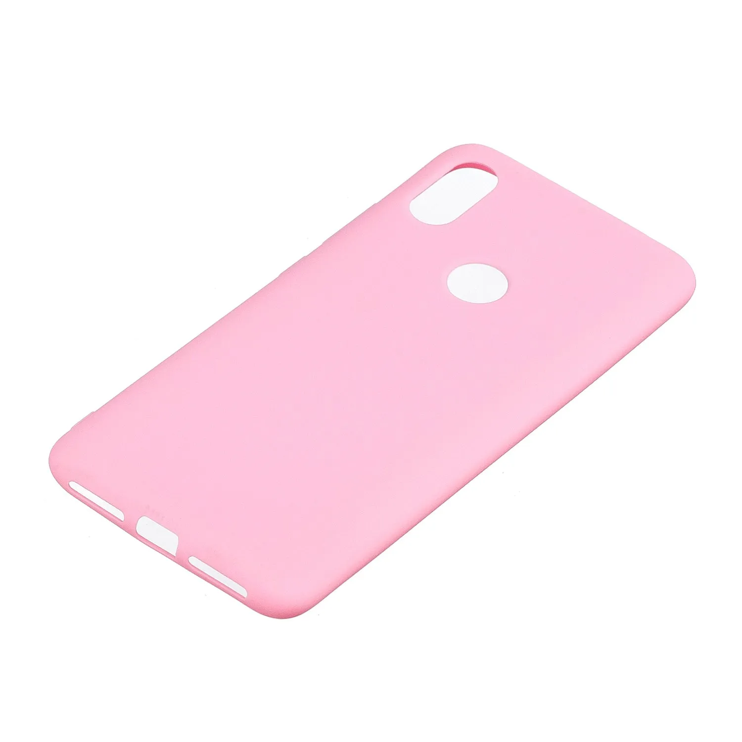 For HUAWEI Y6 2019 Lovely Candy Color Matte TPU Anti-scratch Non-slip Protective Cover Back Case dark pink