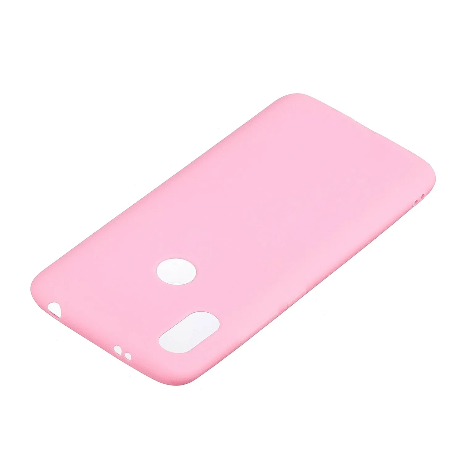 For HUAWEI Y6 2019 Lovely Candy Color Matte TPU Anti-scratch Non-slip Protective Cover Back Case dark pink