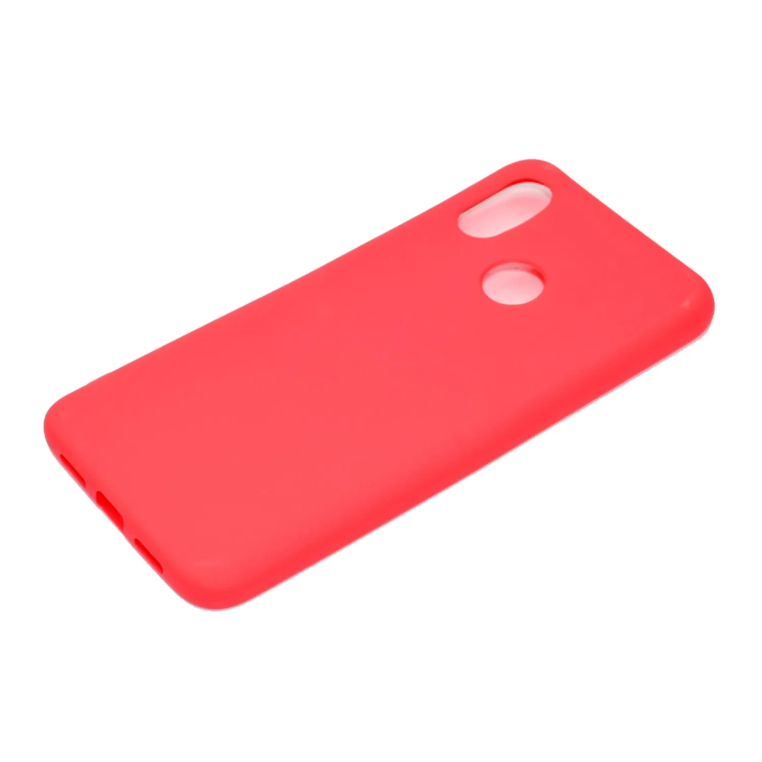 For HUAWEI Y6 2019 Lovely Candy Color Matte TPU Anti-scratch Non-slip Protective Cover Back Case dark pink