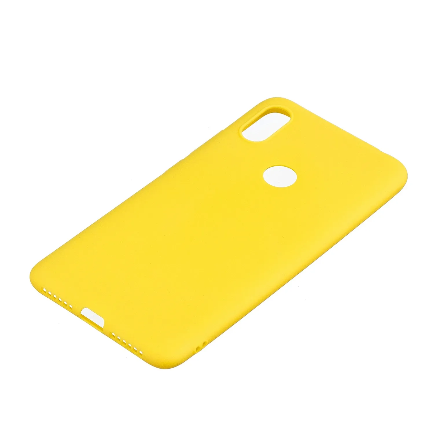 For HUAWEI Y6 2019 Lovely Candy Color Matte TPU Anti-scratch Non-slip Protective Cover Back Case yellow
