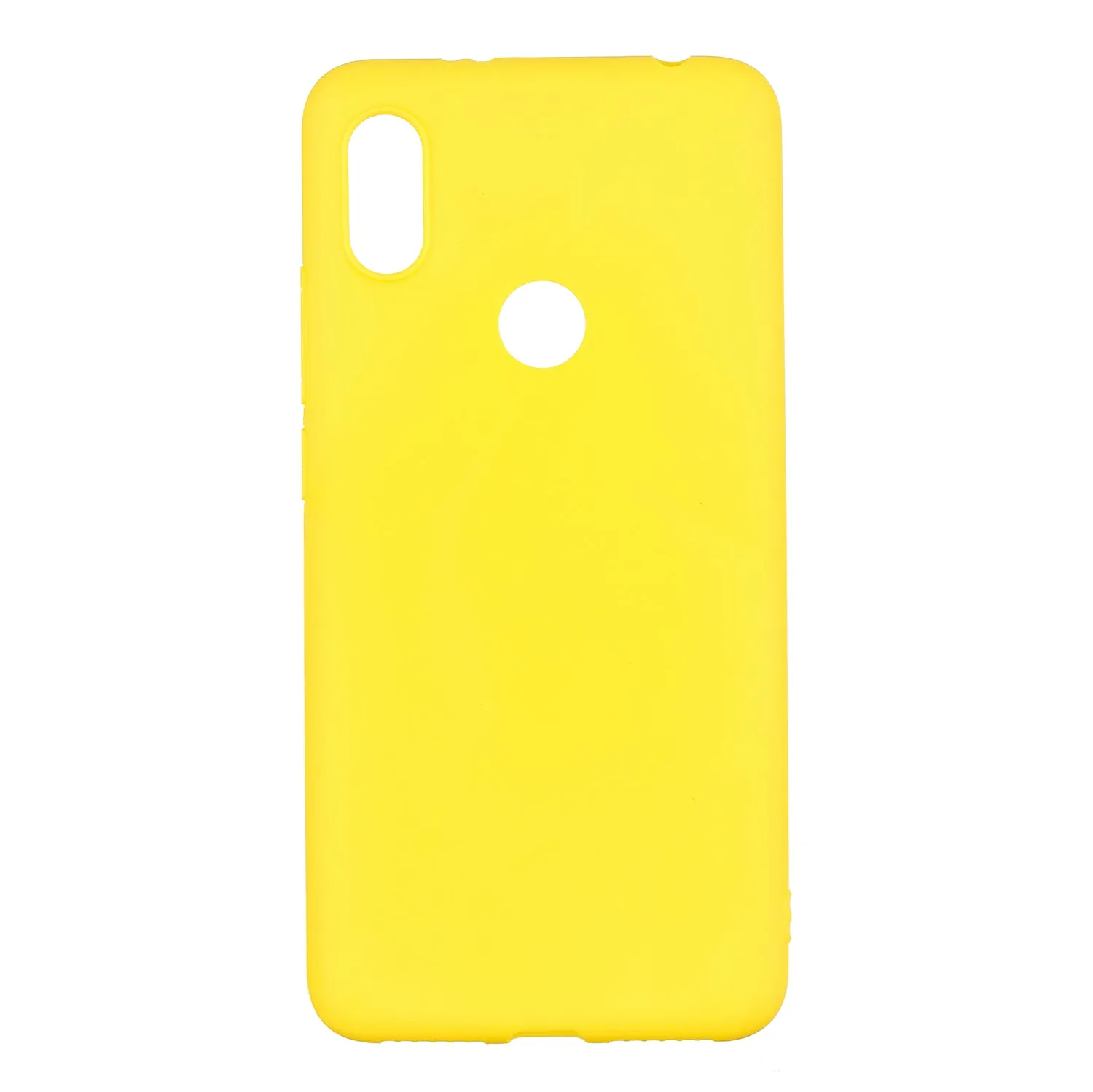 For HUAWEI Y6 2019 Lovely Candy Color Matte TPU Anti-scratch Non-slip Protective Cover Back Case yellow