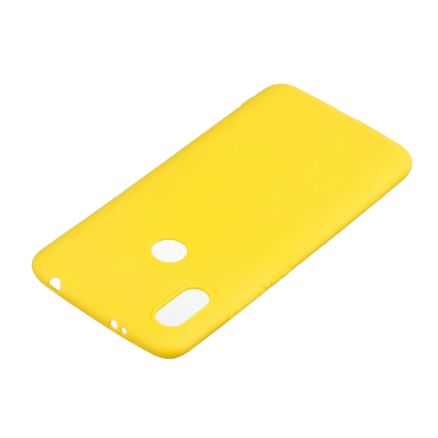 For HUAWEI Y6 2019 Lovely Candy Color Matte TPU Anti-scratch Non-slip Protective Cover Back Case yellow