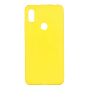 For HUAWEI Y6 2019 Lovely Candy Color Matte TPU Anti-scratch Non-slip Protective Cover Back Case yellow
