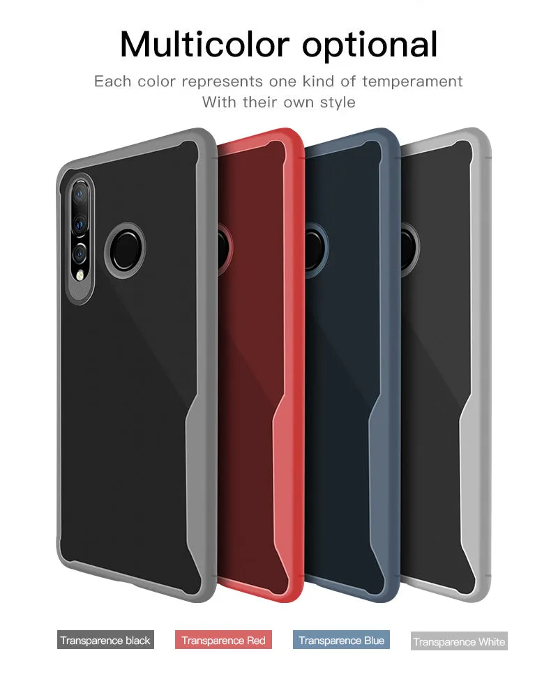 For HUAWEI Y6 PRO 2019 Ultra Slim Translucent Non-slip Shockproof TPU Back Cover Transparent gray