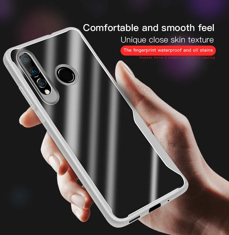 For HUAWEI Y6 PRO 2019 Ultra Slim Translucent Non-slip Shockproof TPU Back Cover Transparent gray