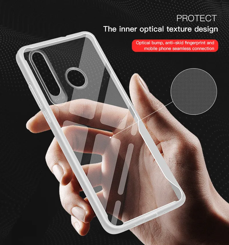 For HUAWEI Y6 PRO 2019 Ultra Slim Translucent Non-slip Shockproof TPU Back Cover Transparent gray