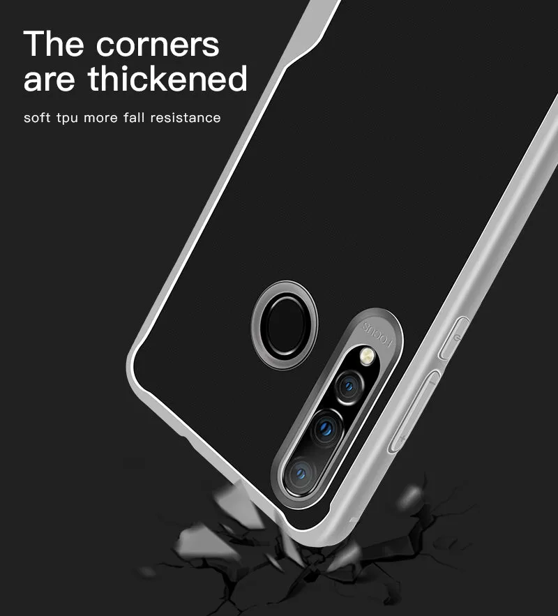 For HUAWEI Y6 PRO 2019 Ultra Slim Translucent Non-slip Shockproof TPU Back Cover Transparent gray