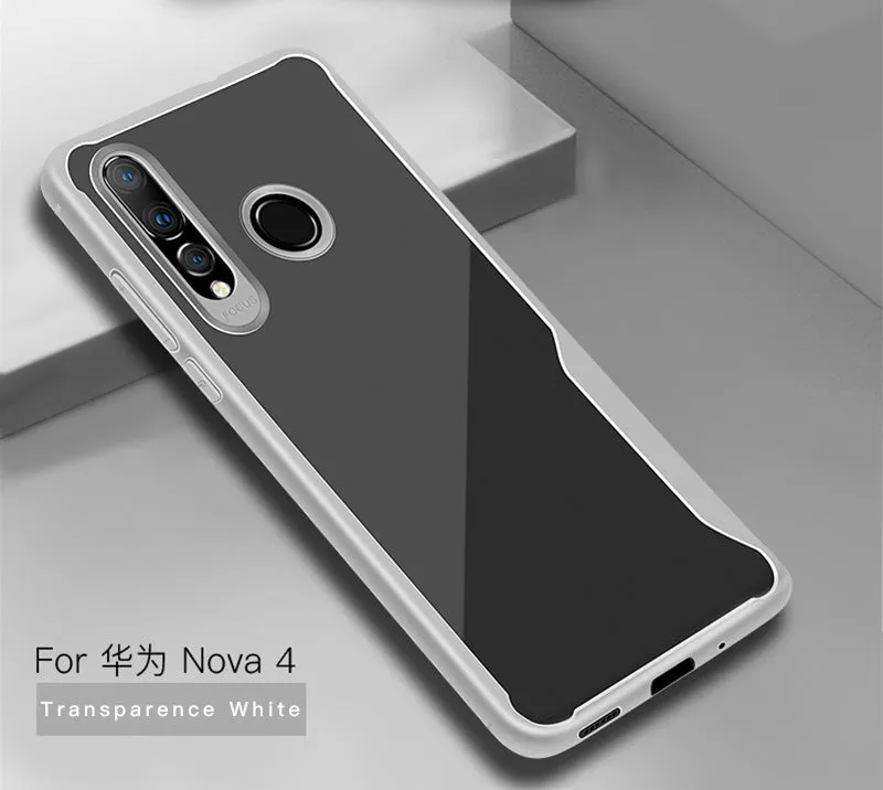 For HUAWEI Y6 PRO 2019 Ultra Slim Translucent Non-slip Shockproof TPU Back Cover Transparent White