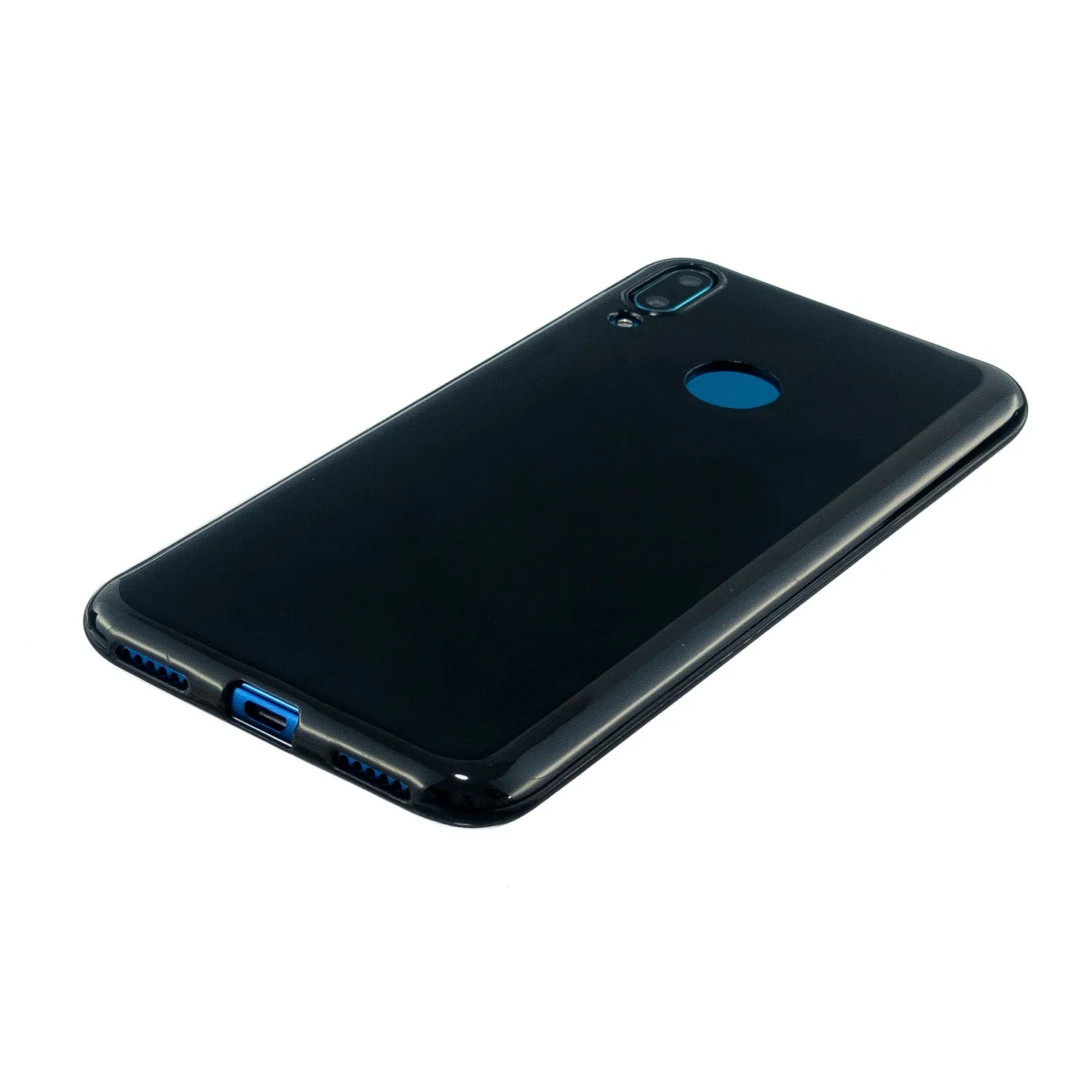 For HUAWEI Y6/Y7 Prime 2019 Glossy TPU Phone Case Mobile Phone Soft Cover Full Body Protection Bright black