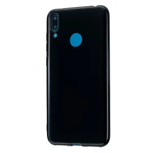 For HUAWEI Y6/Y7 Prime 2019 Glossy TPU Phone Case Mobile Phone Soft Cover Full Body Protection Bright black