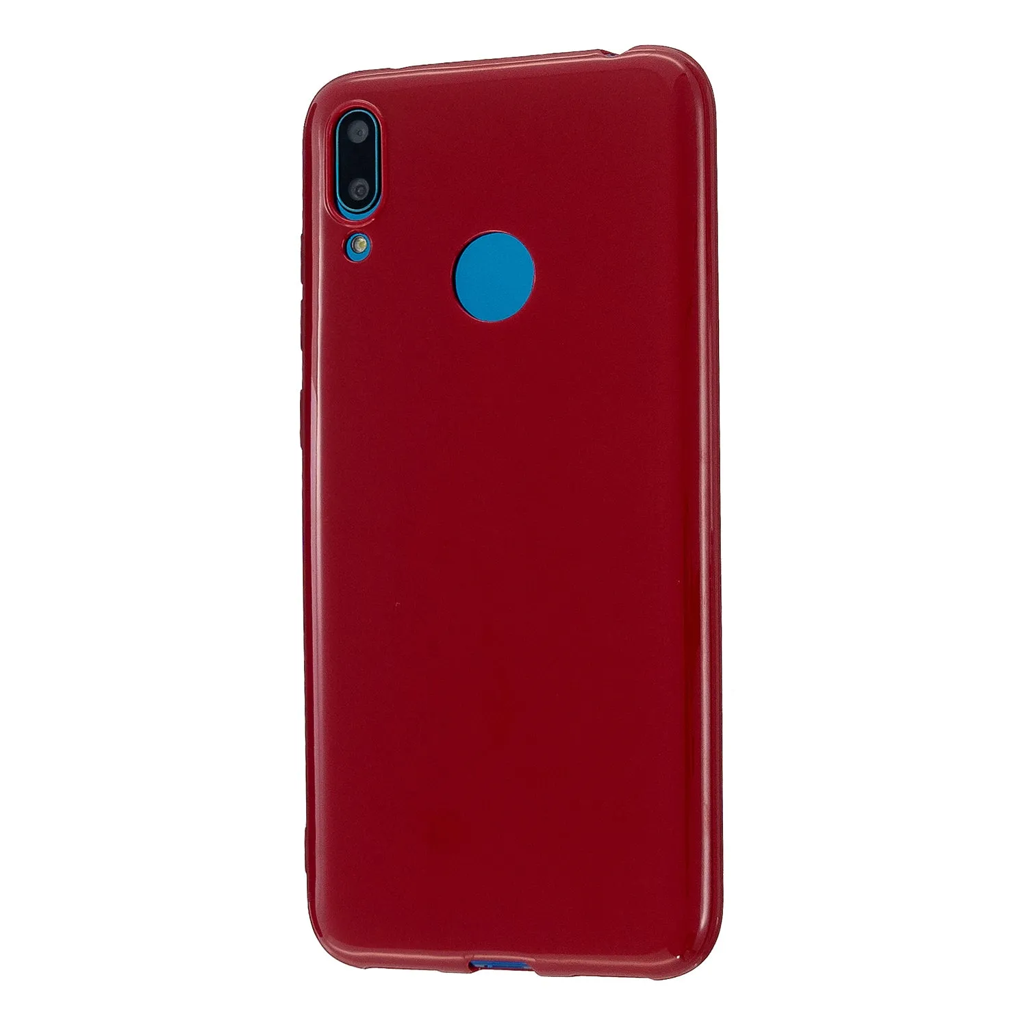 For HUAWEI Y6/Y7 Prime 2019 Glossy TPU Phone Case Mobile Phone Soft Cover Full Body Protection Rose red
