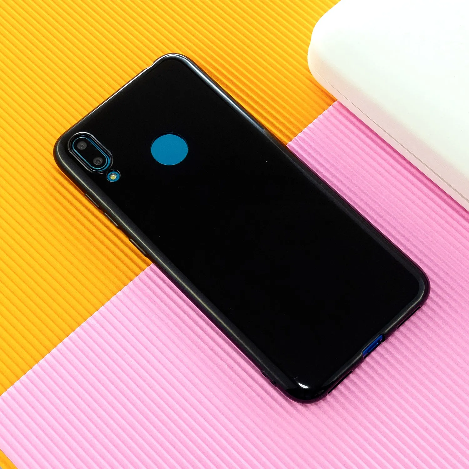 For HUAWEI Y6/Y7 Prime 2019 Glossy TPU Phone Case Mobile Phone Soft Cover Full Body Protection Rose red