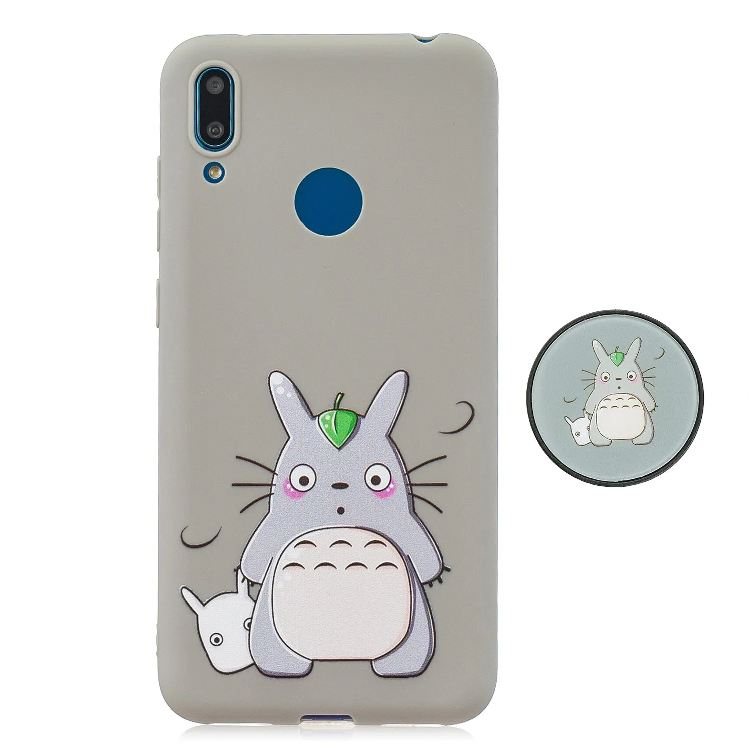 For HUAWEI Y7 2019 Flexible Stand Holder Case Soft TPU Full Cover Case Phone Cover Cute Phone Case 4