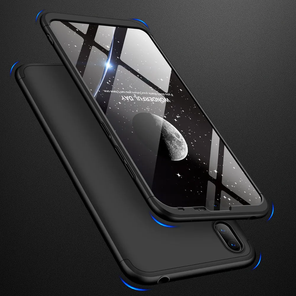 For HUAWEI Y7 2019 Ultra Slim PC Back Cover Non-slip Shockproof 360 Degree Full Protective Case black