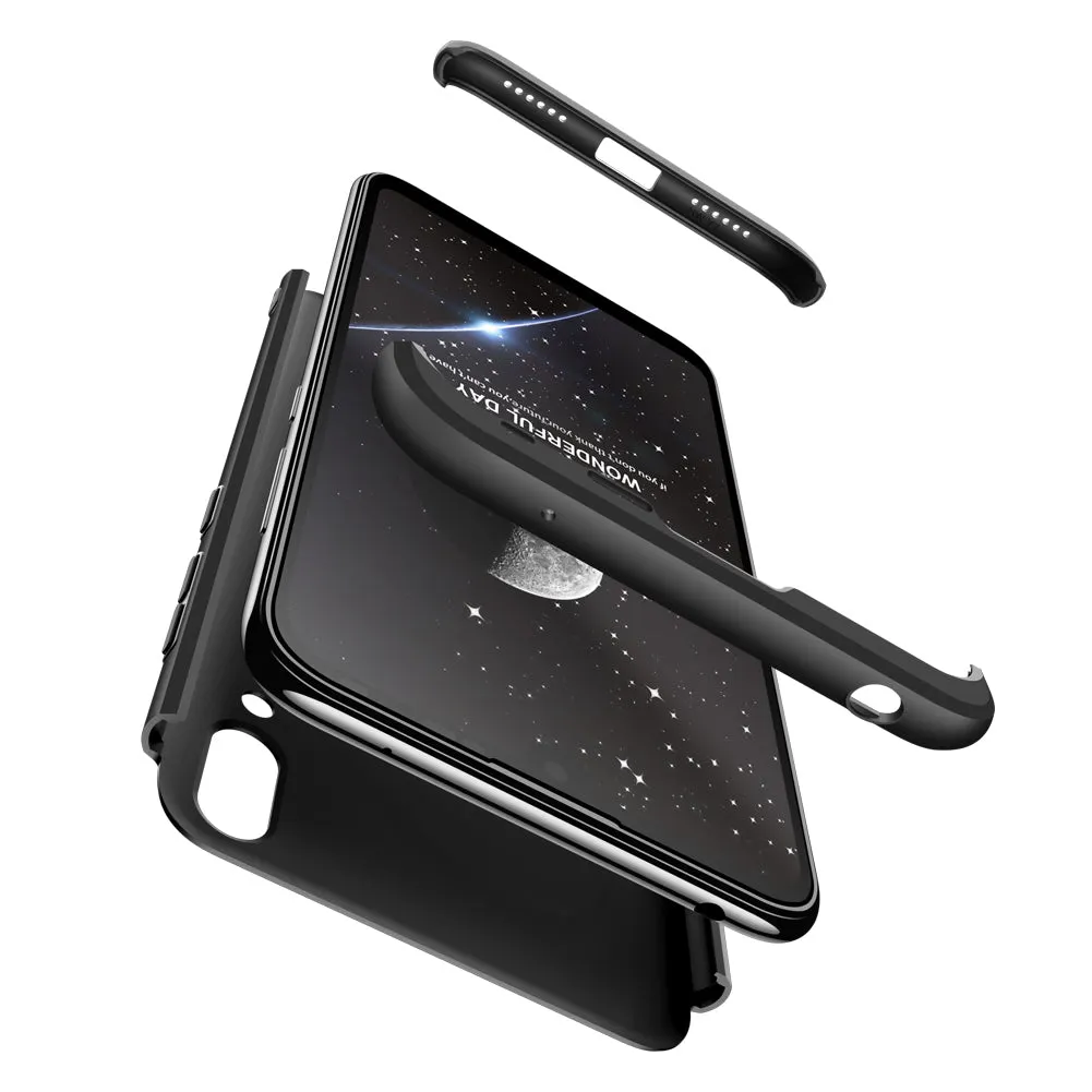 For HUAWEI Y7 2019 Ultra Slim PC Back Cover Non-slip Shockproof 360 Degree Full Protective Case black