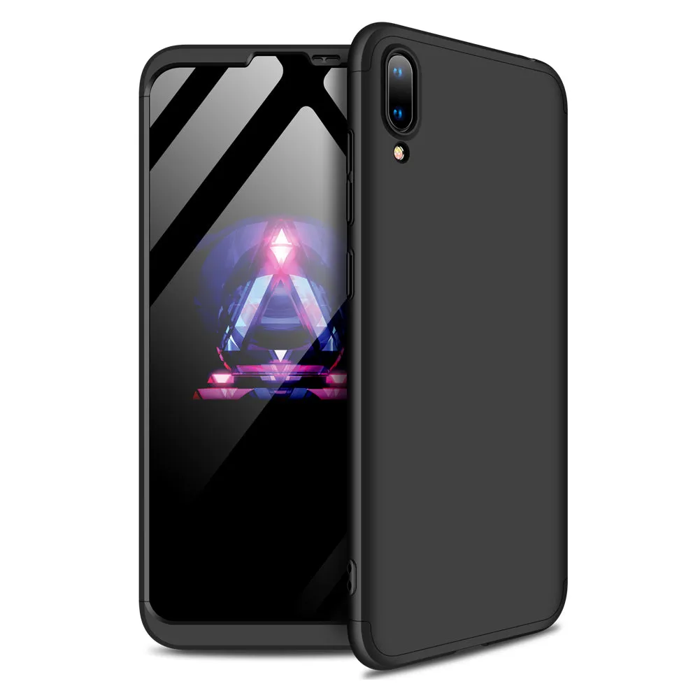 For HUAWEI Y7 2019 Ultra Slim PC Back Cover Non-slip Shockproof 360 Degree Full Protective Case black