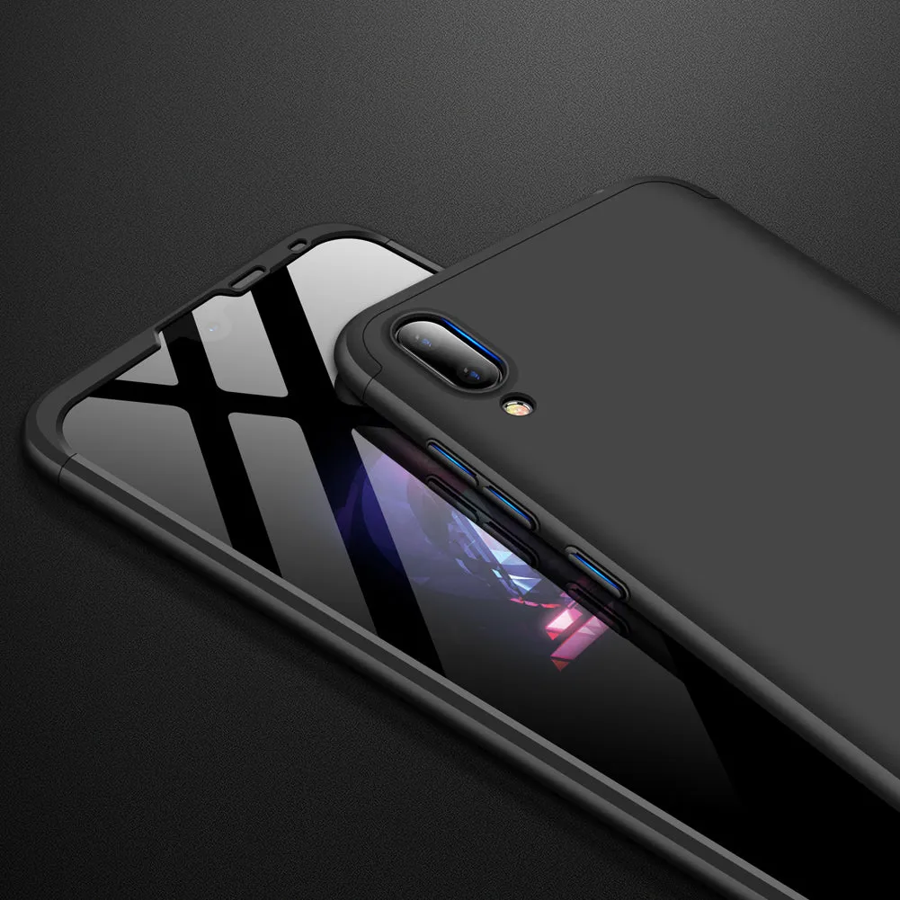 For HUAWEI Y7 2019 Ultra Slim PC Back Cover Non-slip Shockproof 360 Degree Full Protective Case black