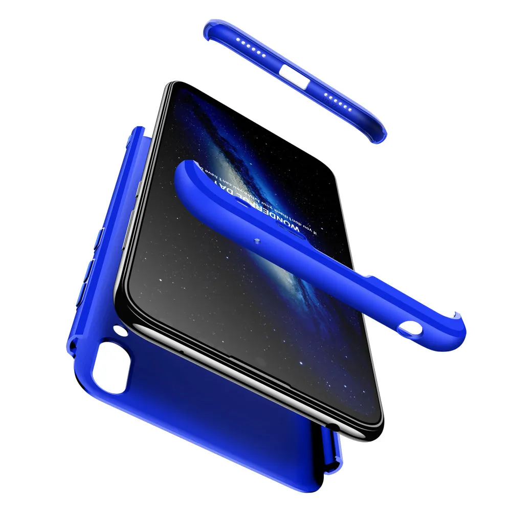 For HUAWEI Y7 2019 Ultra Slim PC Back Cover Non-slip Shockproof 360 Degree Full Protective Case blue