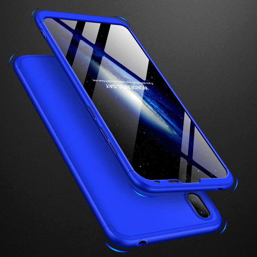 For HUAWEI Y7 2019 Ultra Slim PC Back Cover Non-slip Shockproof 360 Degree Full Protective Case blue