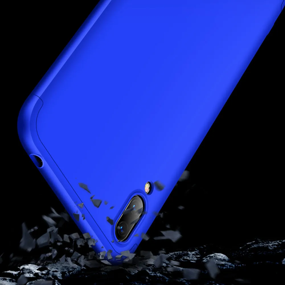For HUAWEI Y7 2019 Ultra Slim PC Back Cover Non-slip Shockproof 360 Degree Full Protective Case blue