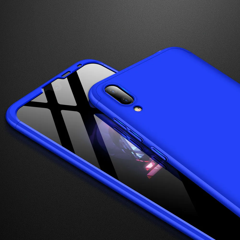 For HUAWEI Y7 2019 Ultra Slim PC Back Cover Non-slip Shockproof 360 Degree Full Protective Case blue