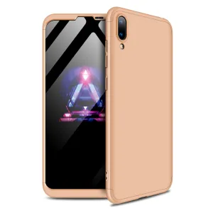For HUAWEI Y7 2019 Ultra Slim PC Back Cover Non-slip Shockproof 360 Degree Full Protective Case gold