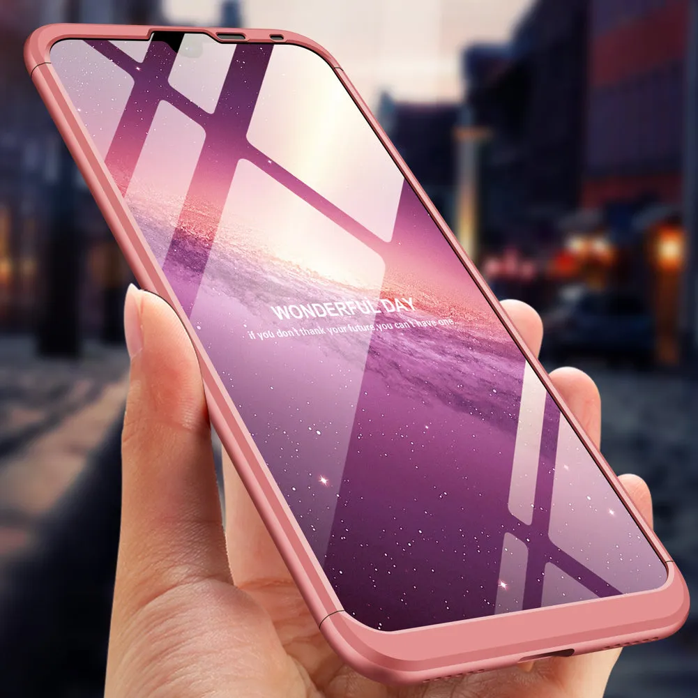 For HUAWEI Y7 2019 Ultra Slim PC Back Cover Non-slip Shockproof 360 Degree Full Protective Case gold