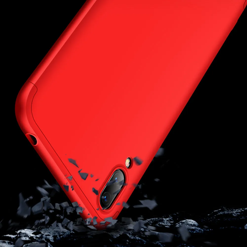For HUAWEI Y7 2019 Ultra Slim PC Back Cover Non-slip Shockproof 360 Degree Full Protective Case red