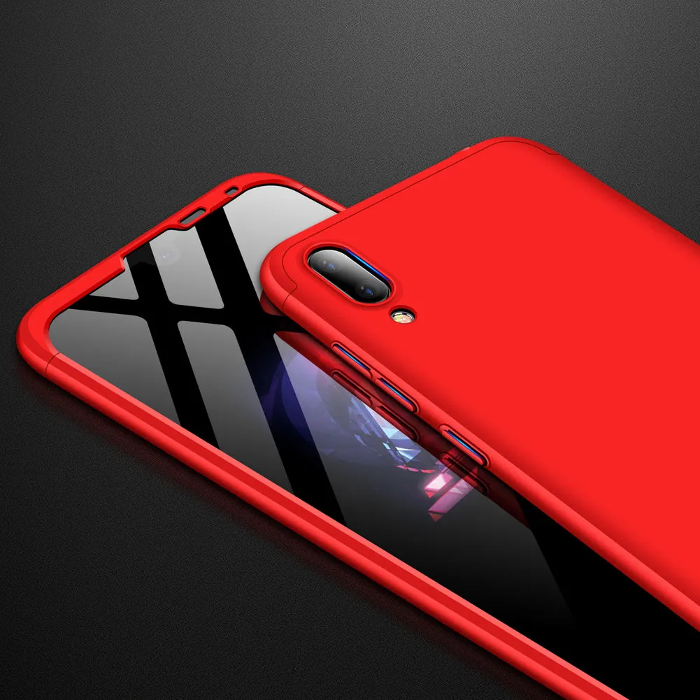 For HUAWEI Y7 2019 Ultra Slim PC Back Cover Non-slip Shockproof 360 Degree Full Protective Case red