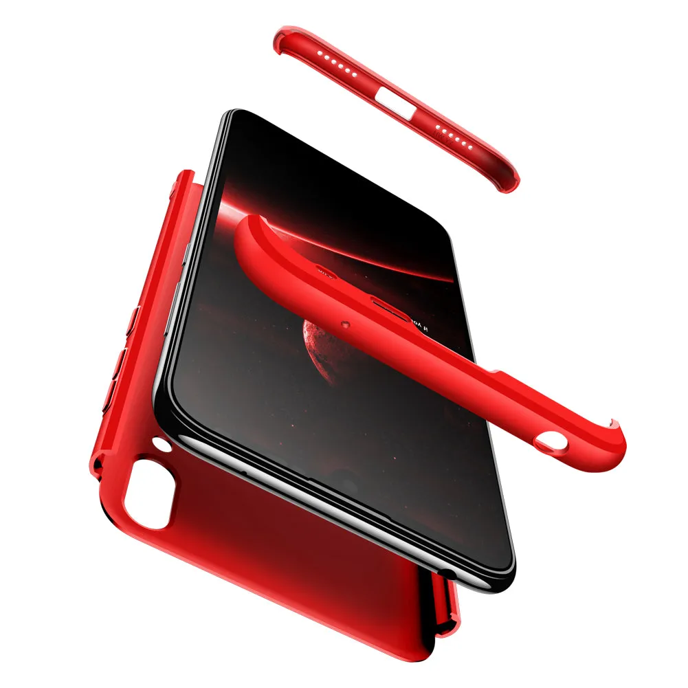 For HUAWEI Y7 2019 Ultra Slim PC Back Cover Non-slip Shockproof 360 Degree Full Protective Case red