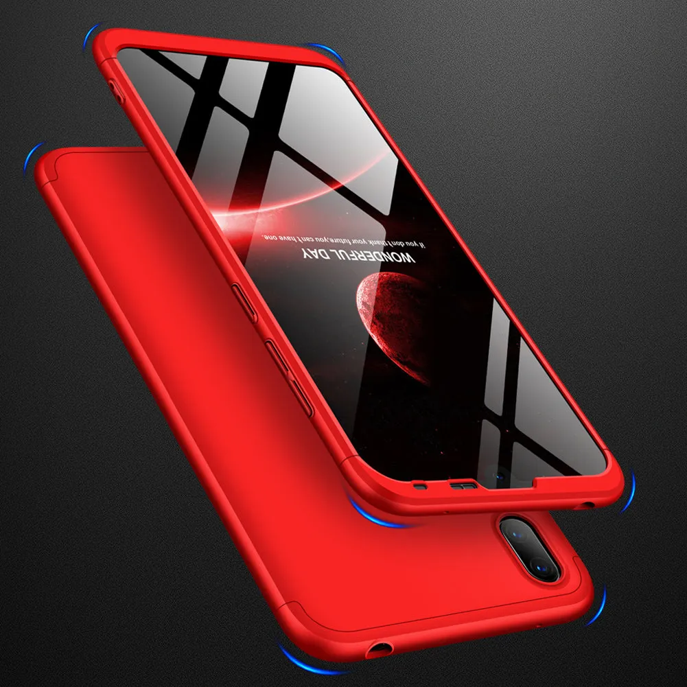 For HUAWEI Y7 2019 Ultra Slim PC Back Cover Non-slip Shockproof 360 Degree Full Protective Case red