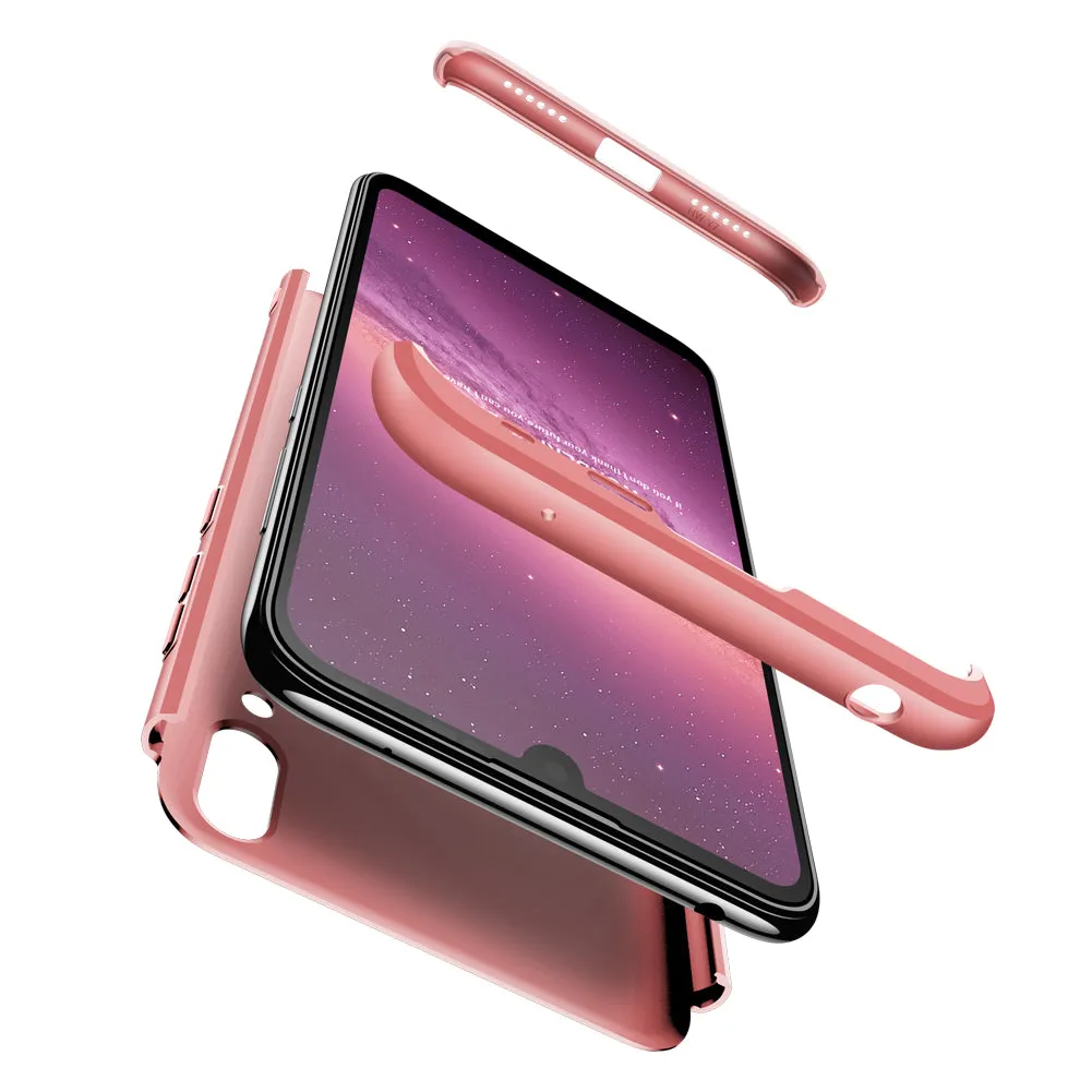 For HUAWEI Y7 2019 Ultra Slim PC Back Cover Non-slip Shockproof 360 Degree Full Protective Case Rose gold