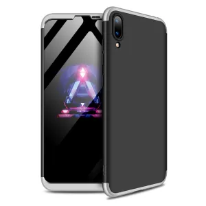 For HUAWEI Y7 2019 Ultra Slim PC Back Cover Non-slip Shockproof 360 Degree Full Protective Case Silver black silver