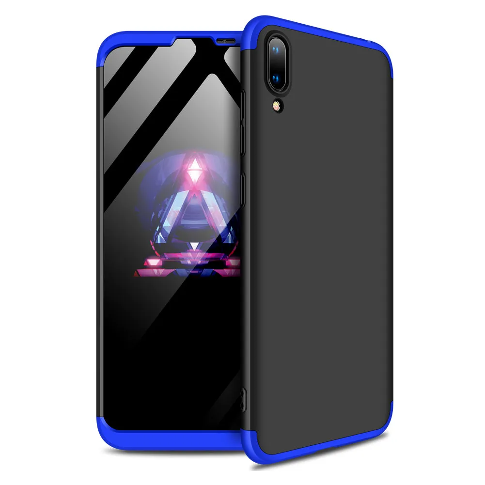 For HUAWEI Y7 pro 2019 Ultra Slim PC Back Cover Non-slip Shockproof 360 Degree Full Protective Case Blue black blue